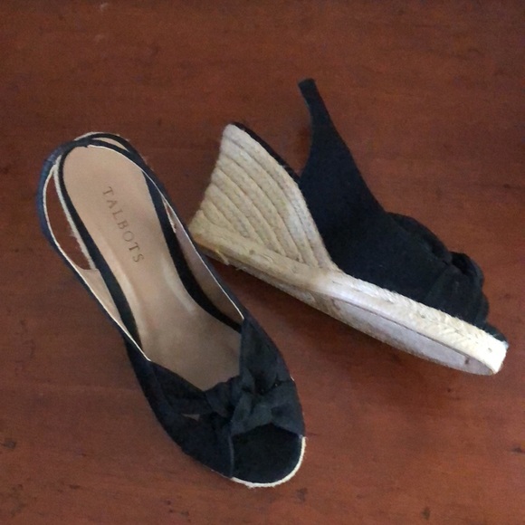 Talbots black canvas espadrille wedge. 3.5” heel. Very nice and barley worn. - Picture 3 of 6